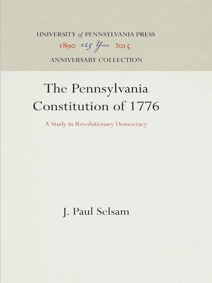 cover image of The Pennsylvania Constitution of 1776